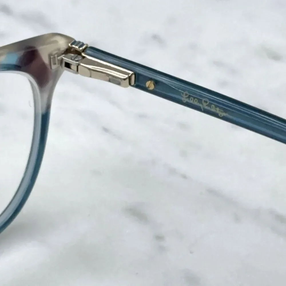 Lilly Pulitzer Bobbie TE Teal Blue Tort Marble Eyeglasses Frames Only 49-15-135